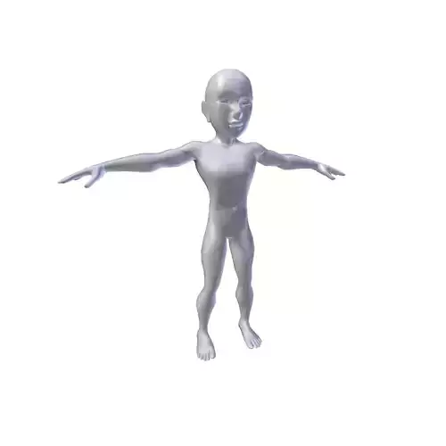 Anime Boy 1 21m basemesh Low-poly 3D model
