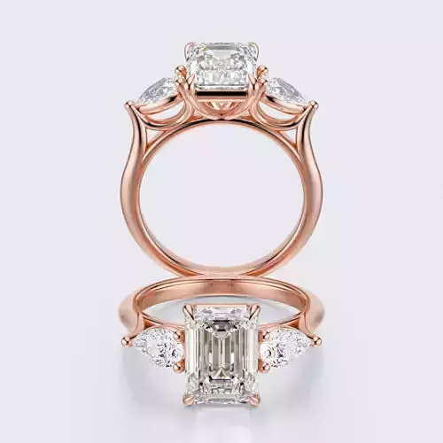 Emerald cut engagement Ring