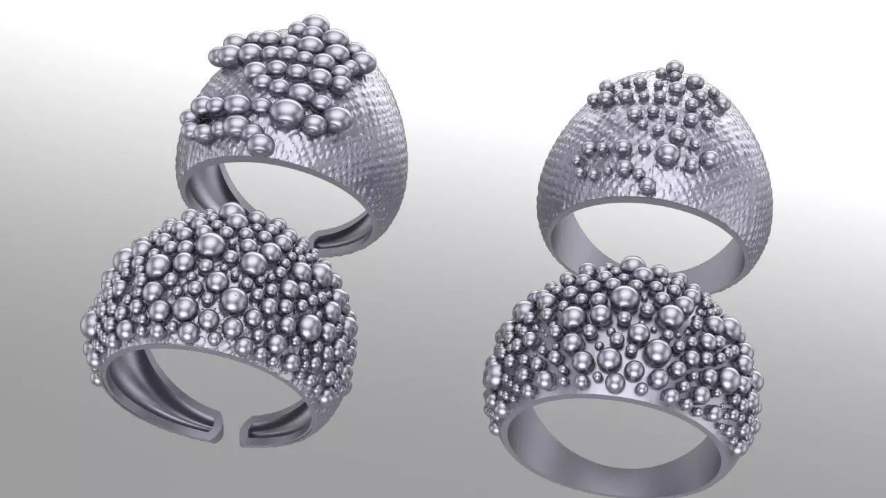 rings full of balls 3D print model