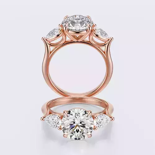 three stone engagement ring 3D print model three stone engagement ring 3D print model