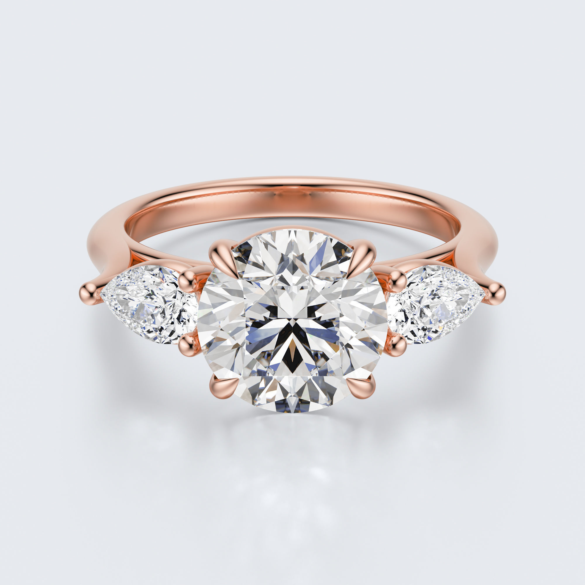 three stone engagement ring 3D print model_13