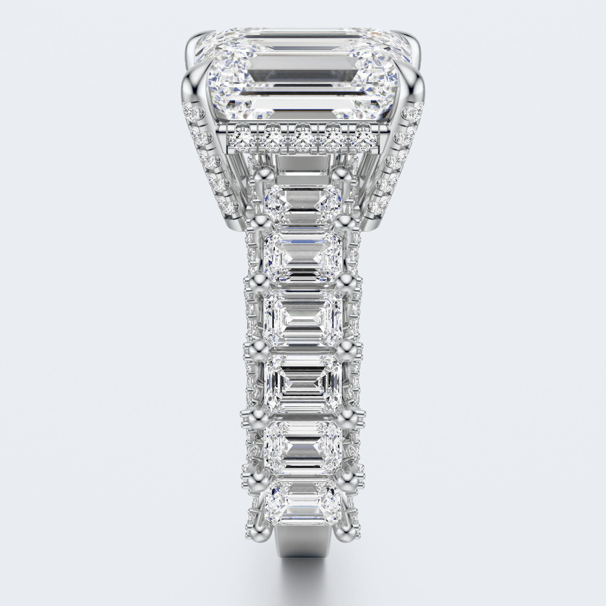 Emerald cut diamond engagement ring   3D print model_17