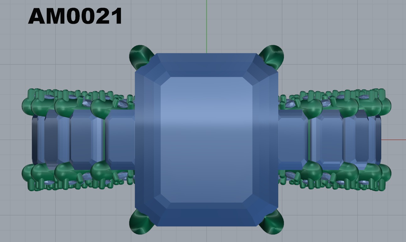 Emerald cut diamond engagement ring   3D print model_2