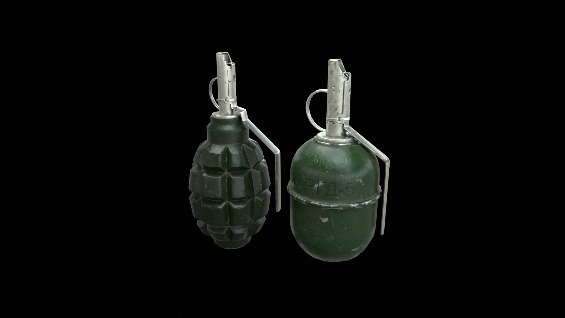 Grenades RGD-5 and F1  Low-poly 3D model_5