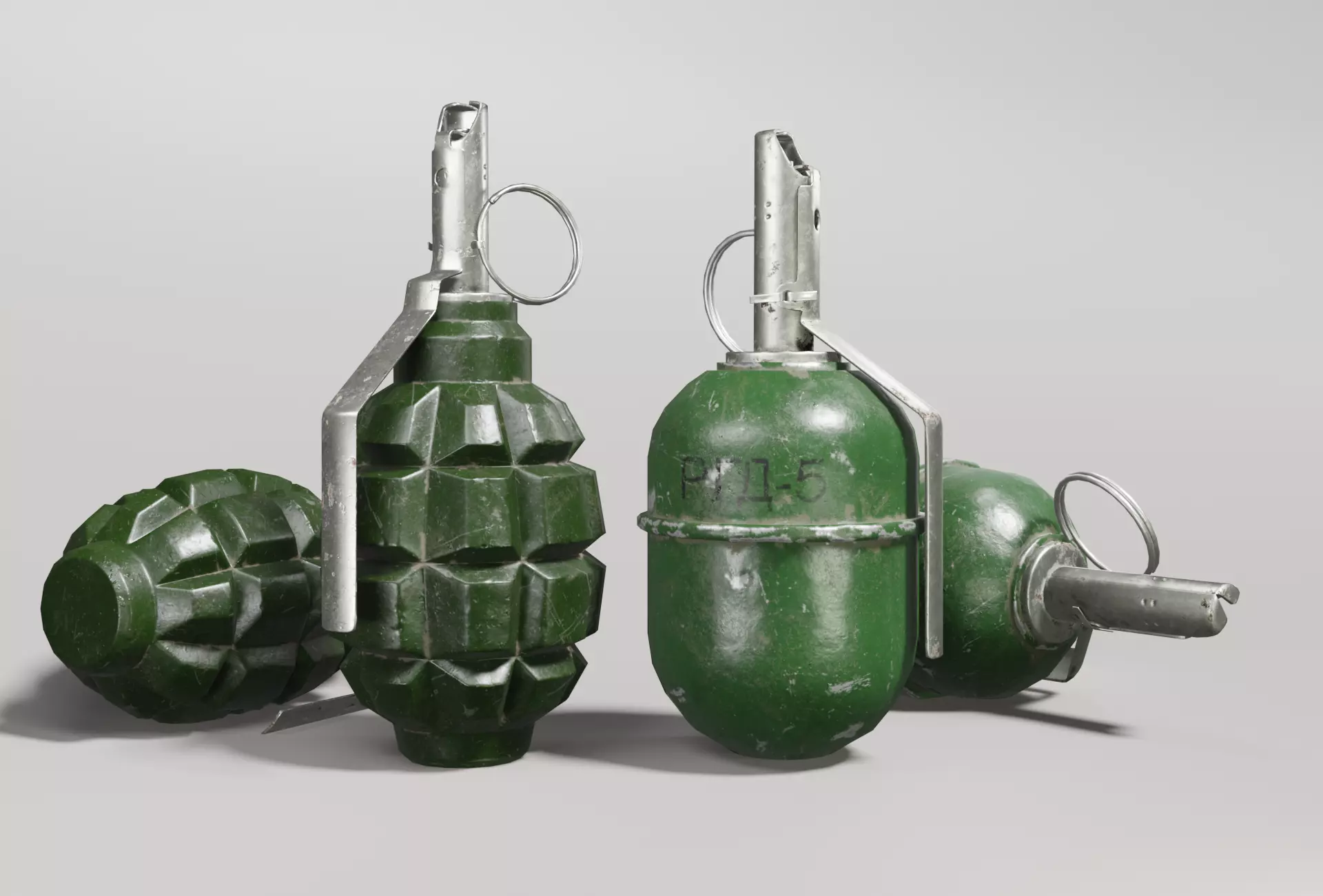 Grenades RGD-5 and F1  Low-poly 3D model_0