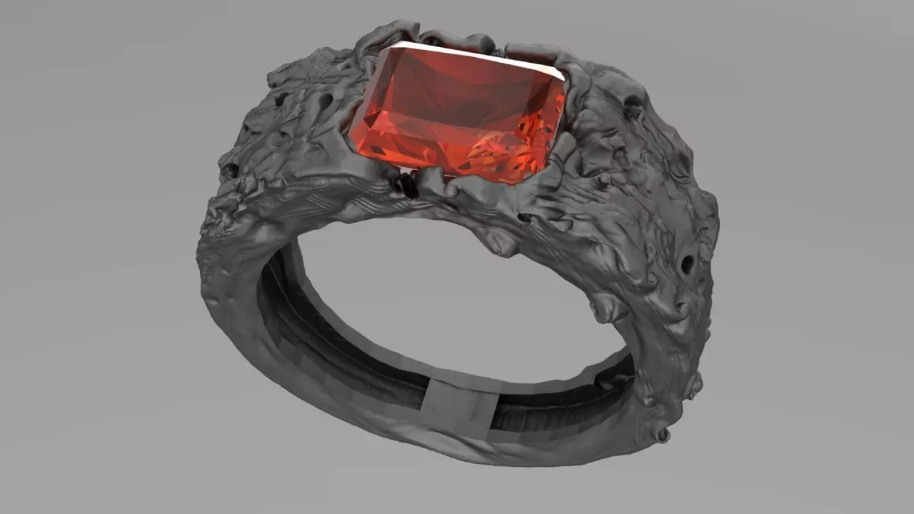 Free mountain eruption ring Free 3D print model