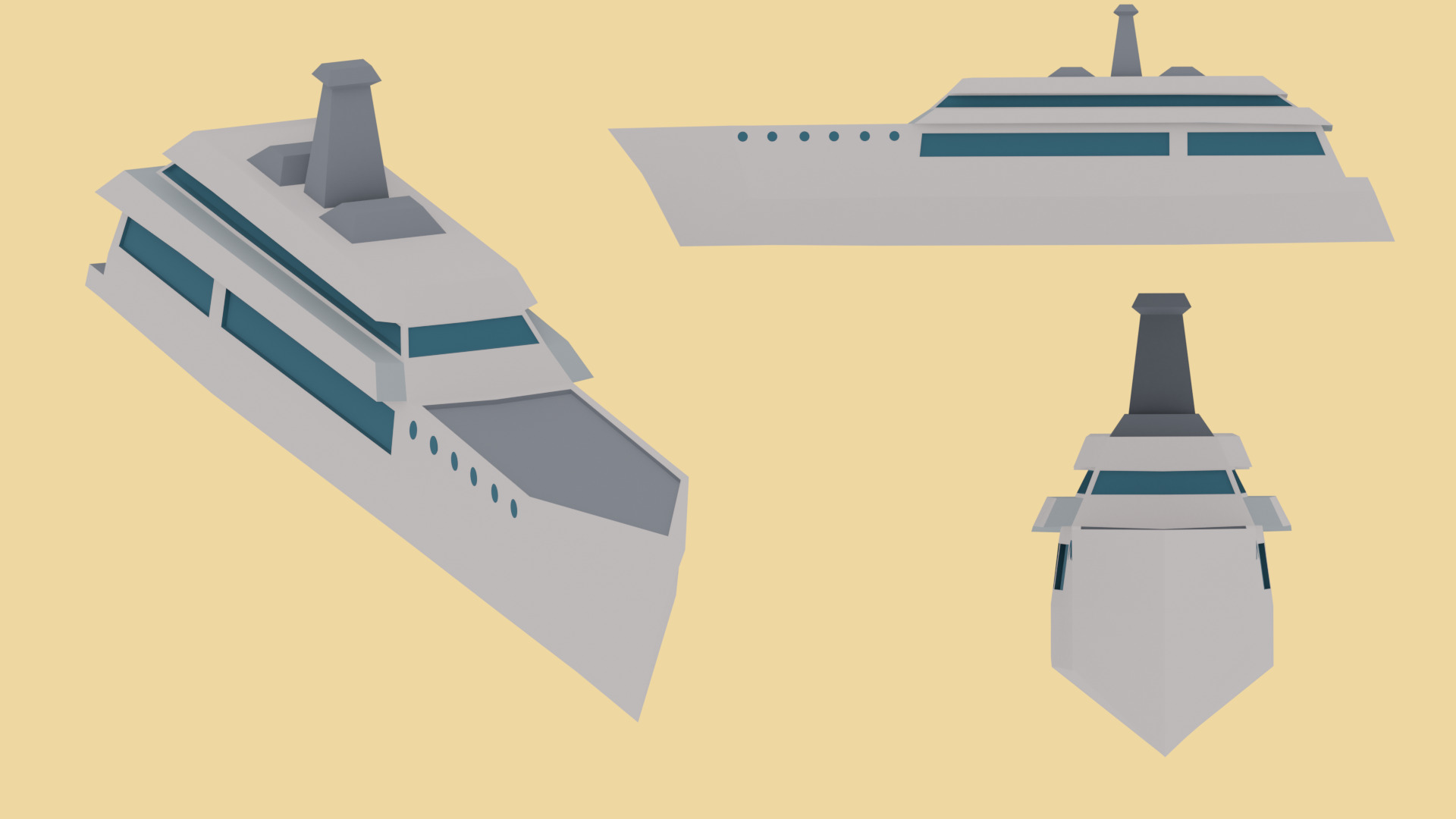 Low-Poly ships  Low-poly 3D model_4