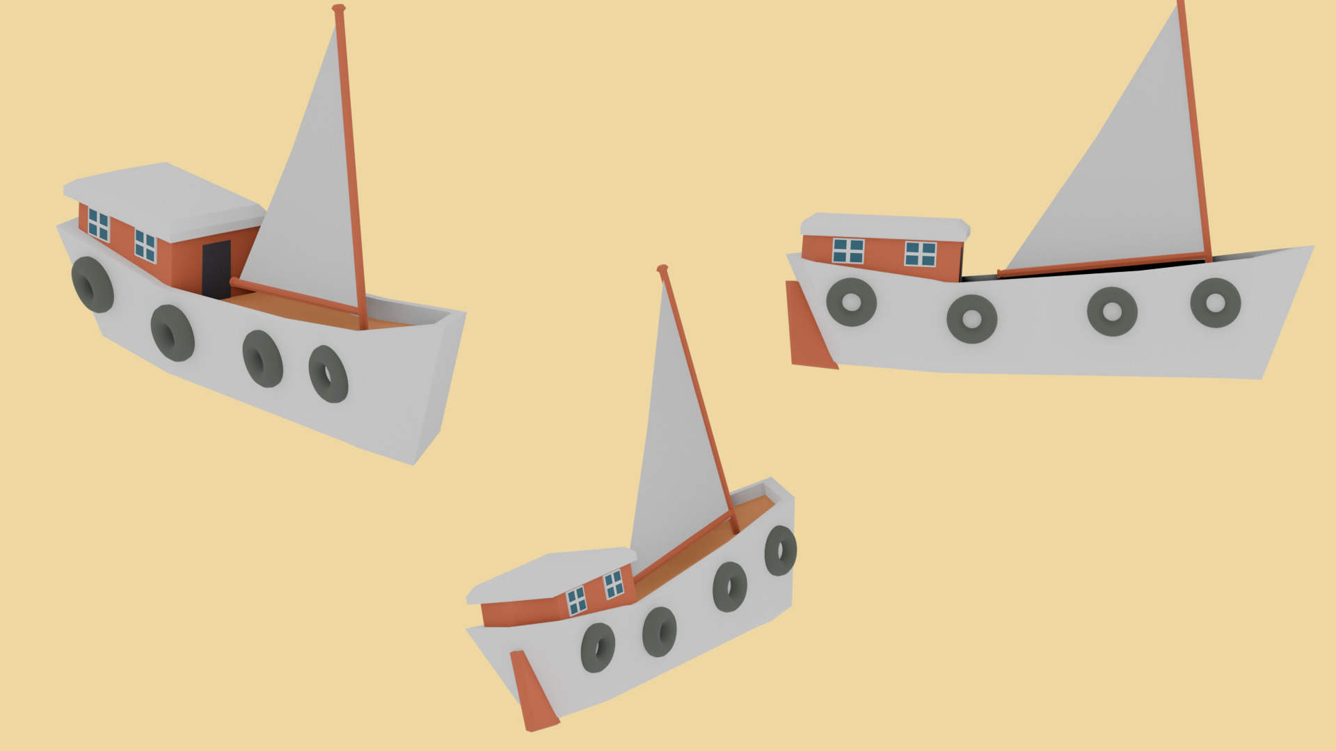 Low-Poly ships  Low-poly 3D model_3