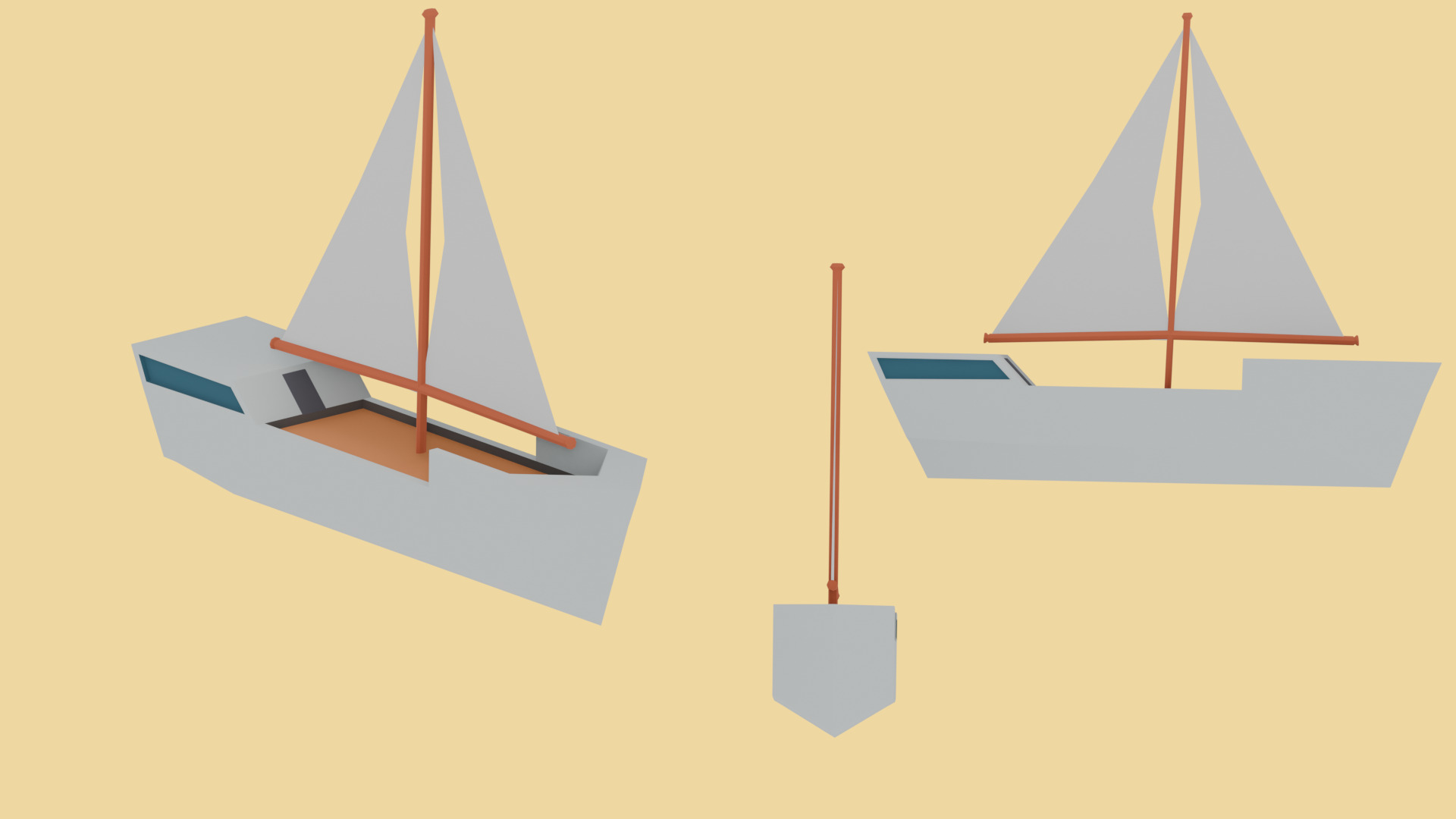 Low-Poly ships  Low-poly 3D model_5