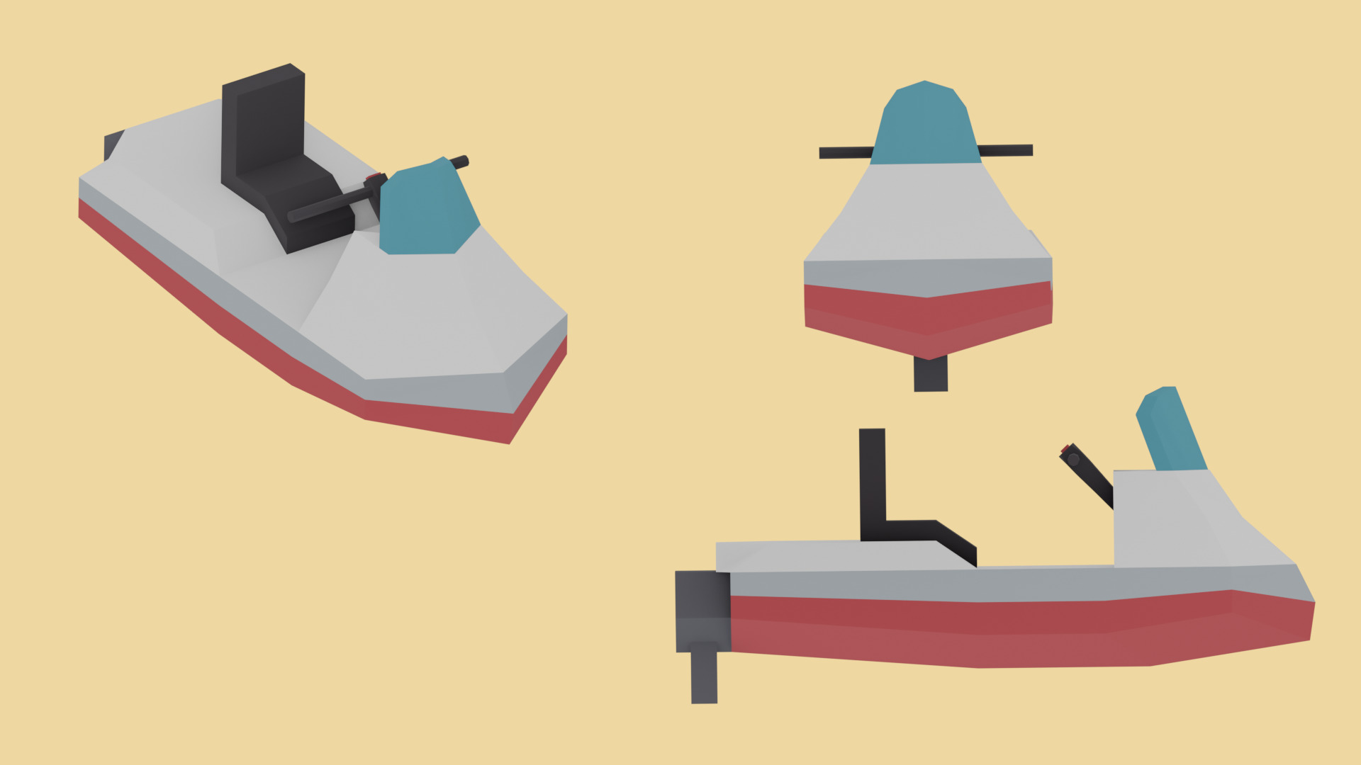 Low-Poly ships  Low-poly 3D model_8