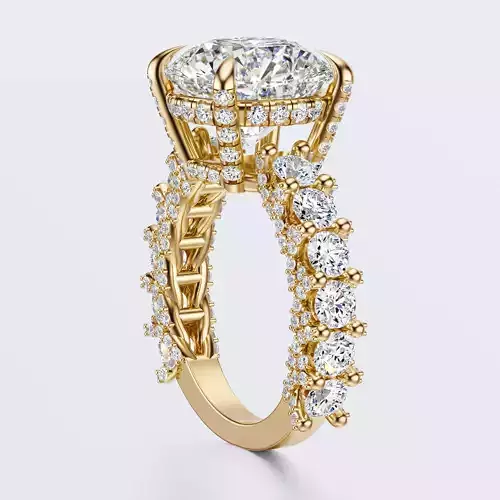 Round shape diamond engagement ring 