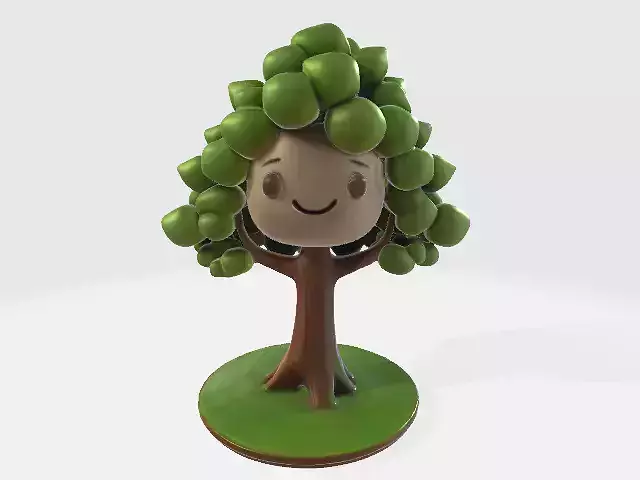 Cartoon tree Low-poly 3D model