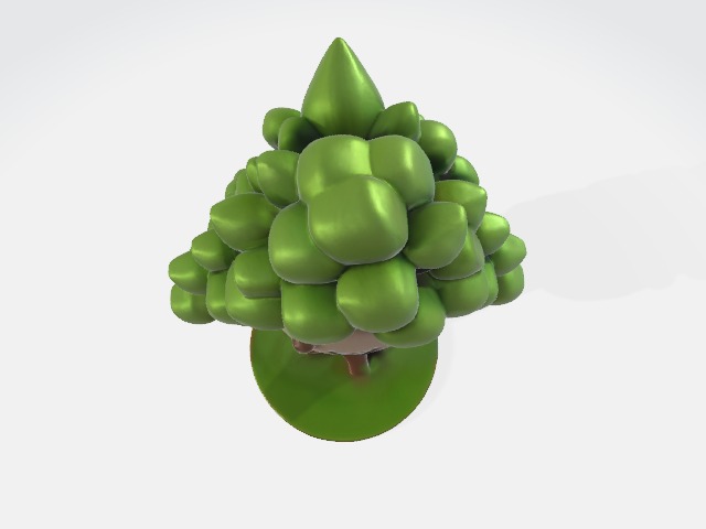 Cartoon tree Low-poly 3D model_3