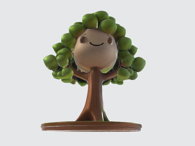 Cartoon tree Low-poly 3D model_4