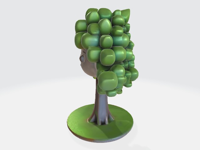 Cartoon tree Low-poly 3D model_1