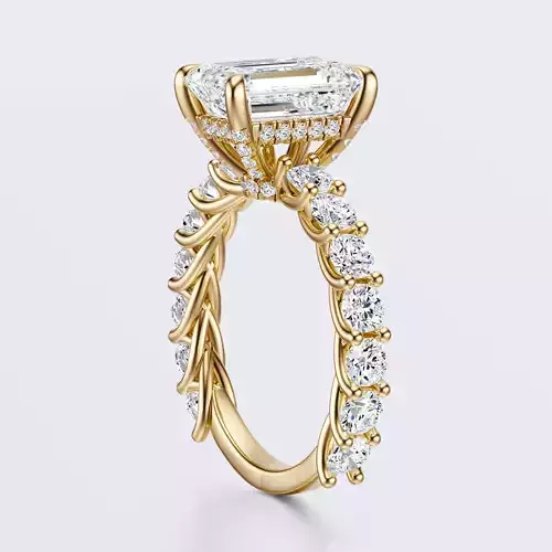 Emerald cut diamond engagement ring 