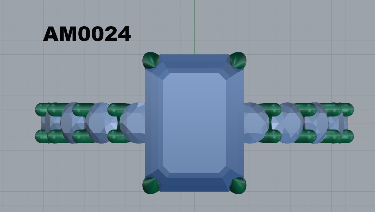 Emerald cut diamond engagement ring 3D print model_2