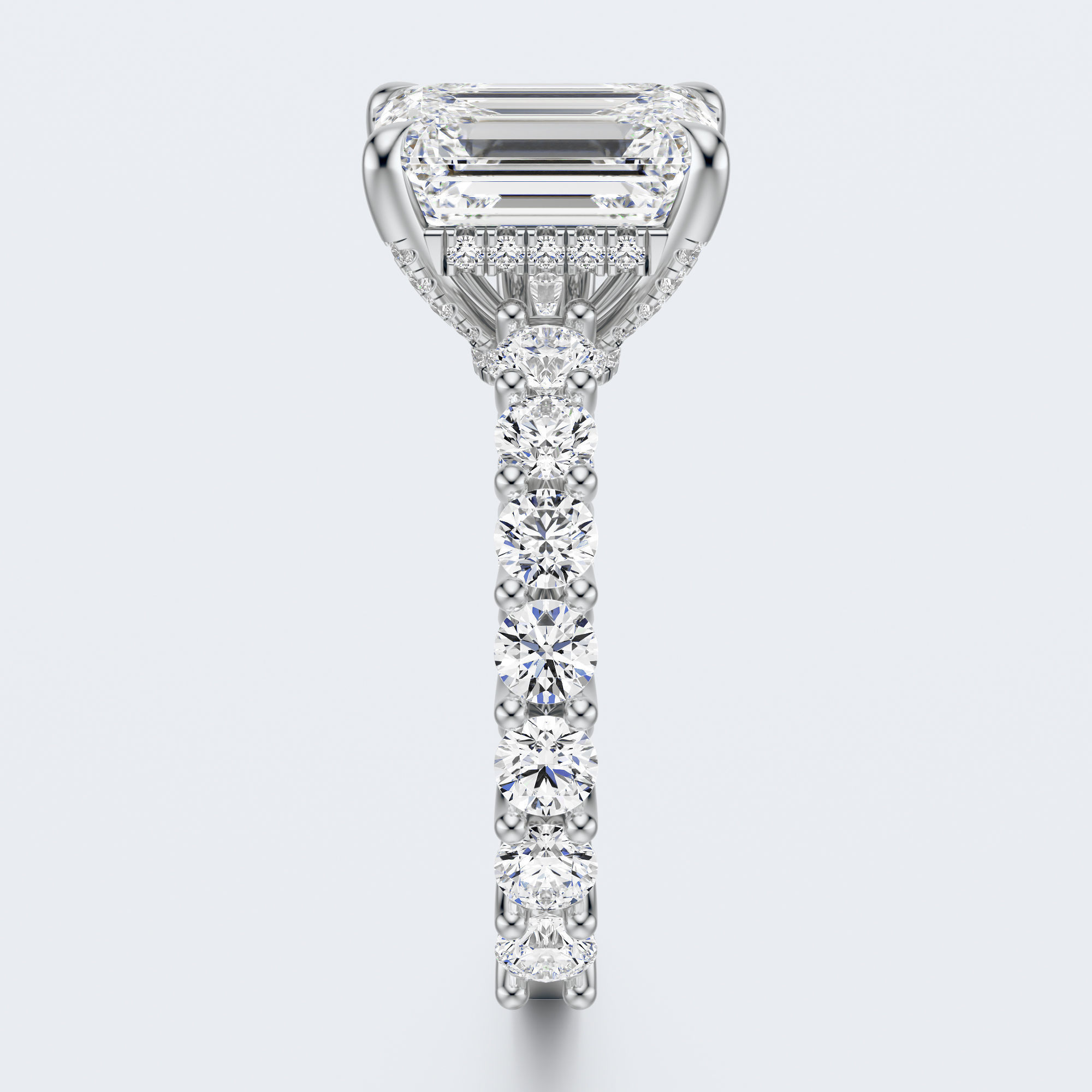 Emerald cut diamond engagement ring 3D print model_17