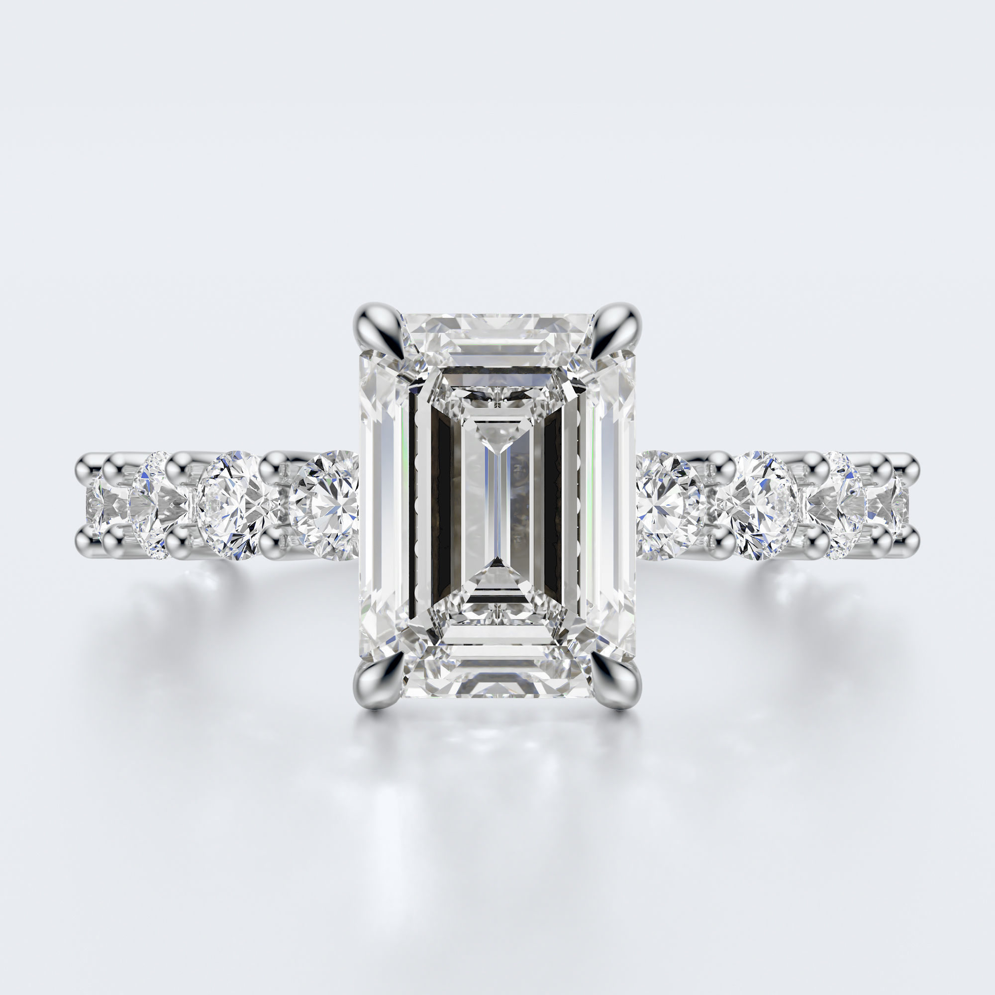 Emerald cut diamond engagement ring 3D print model_18
