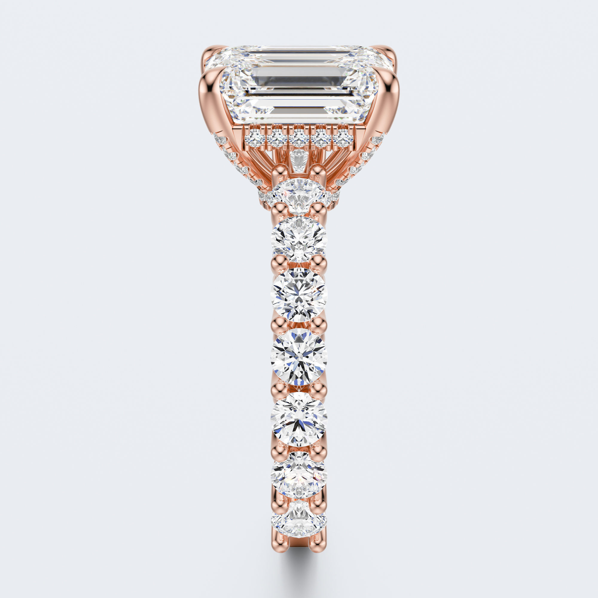 Emerald cut diamond engagement ring 3D print model_12