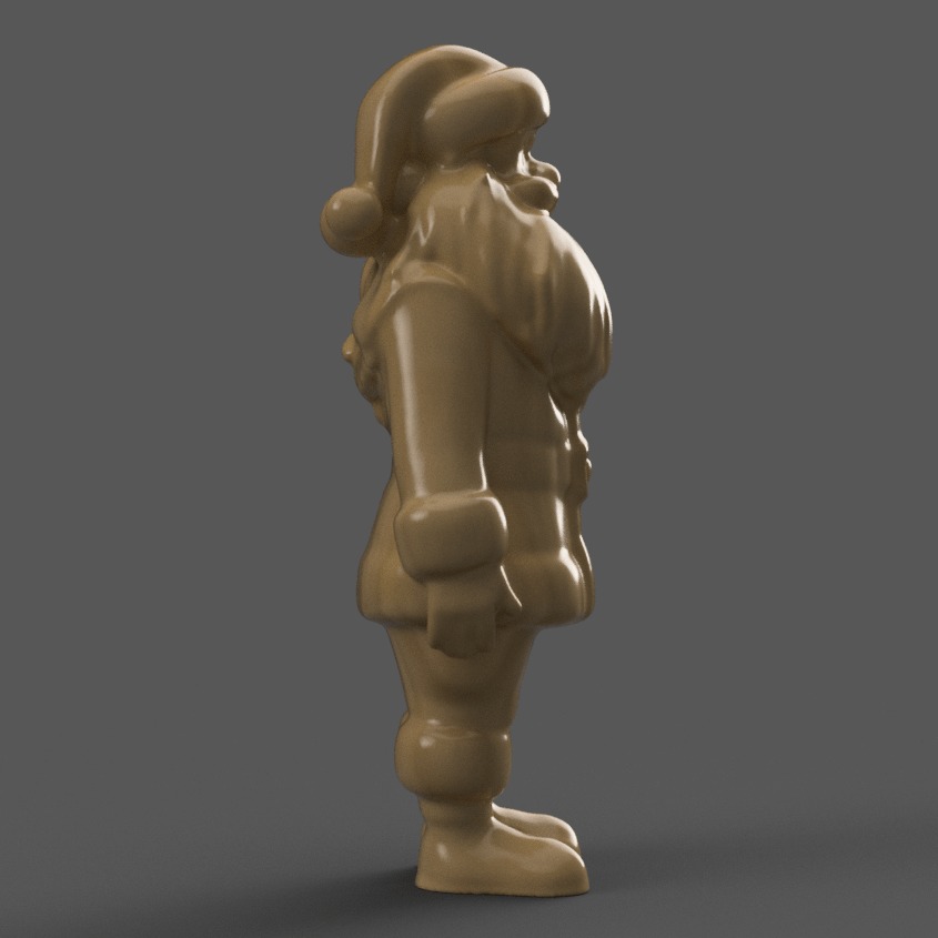 santa clause sculpture for table - desk - tree - keychain 003 3D print model_6