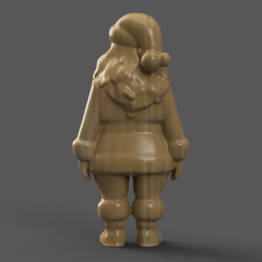 santa clause sculpture for table - desk - tree - keychain 003 3D print model_4