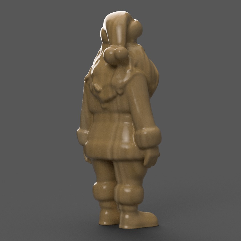 santa clause sculpture for table - desk - tree - keychain 003 3D print model_5