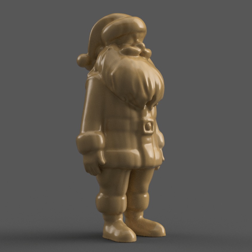 santa clause sculpture for table - desk - tree - keychain 003 3D print model_7