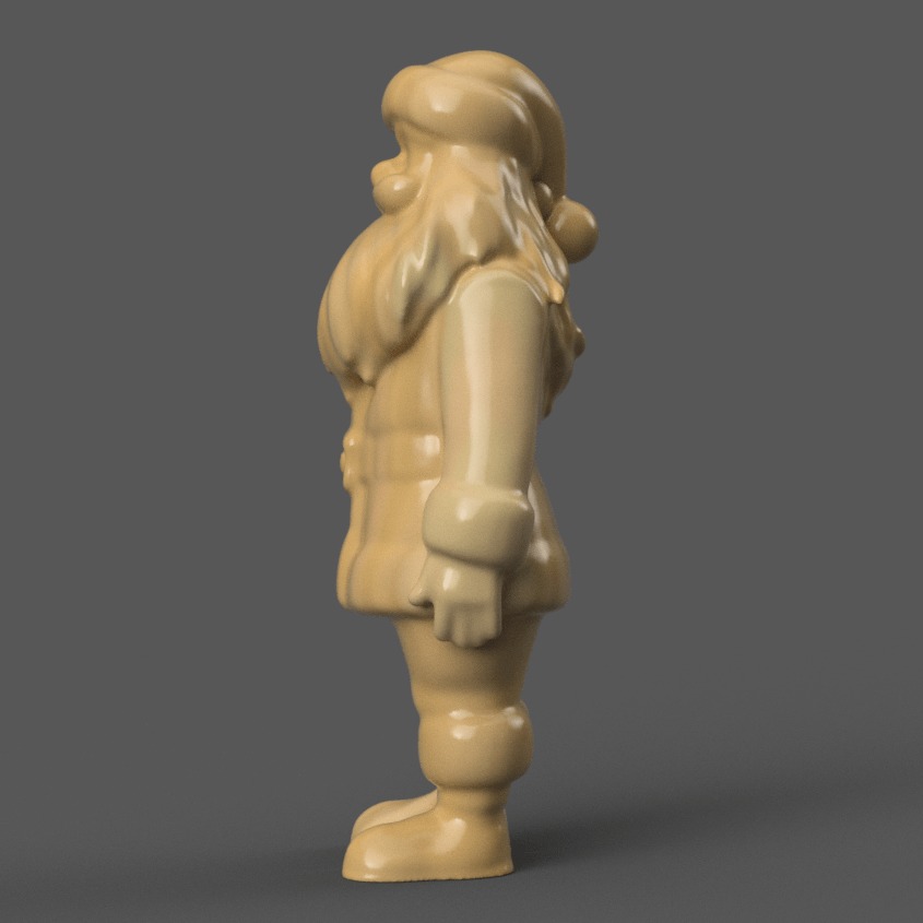 santa clause sculpture for table - desk - tree - keychain 003 3D print model_2