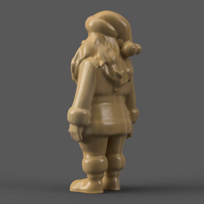 santa clause sculpture for table - desk - tree - keychain 003 3D print model_3