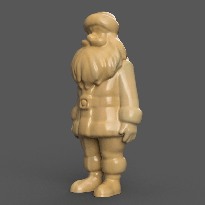 santa clause sculpture for table - desk - tree - keychain 003 3D print model_1