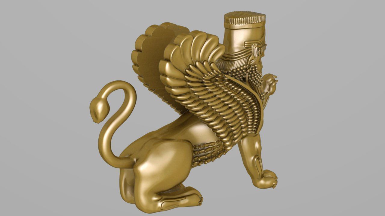 Assyrian door guard new metha 3D print model_1