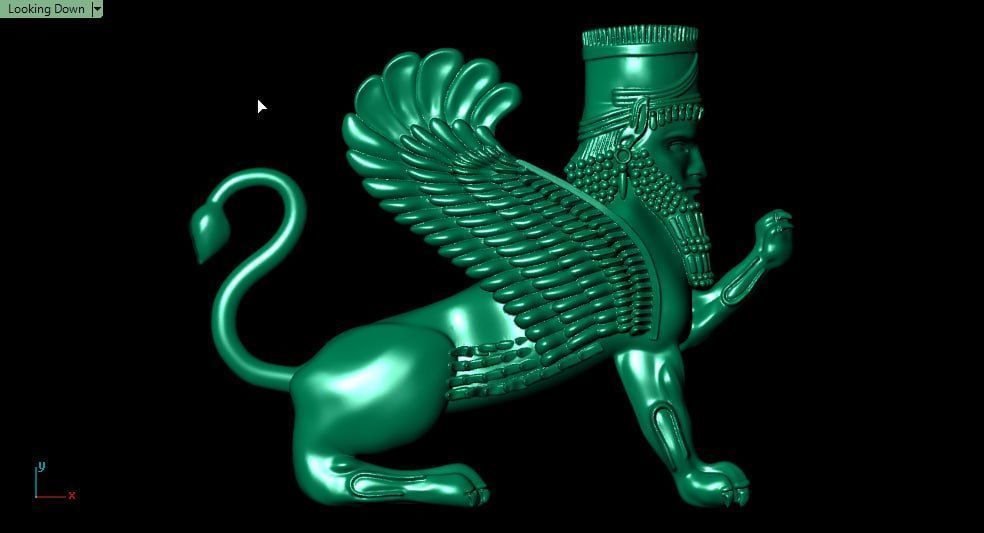 Assyrian door guard new metha 3D print model_3