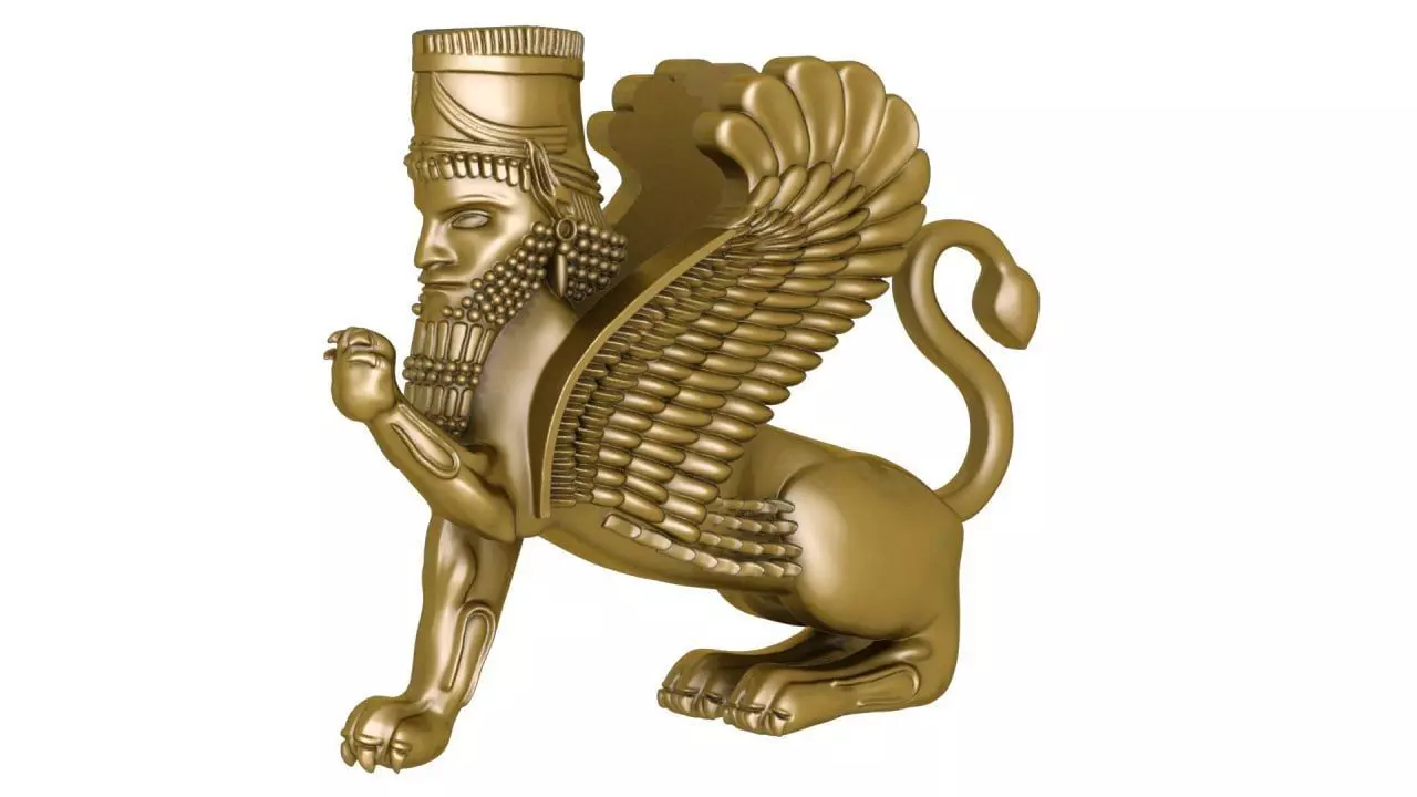 Assyrian door guard new metha 3D print model_0