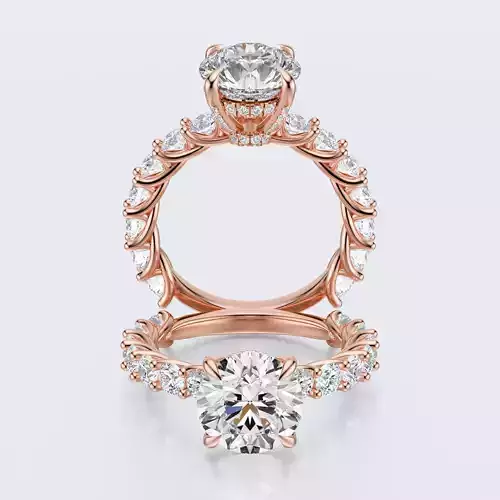 Round shape engagement ring