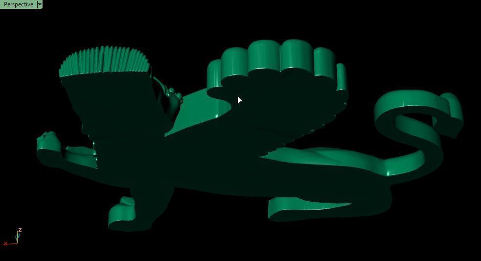 Flat Assyrian door guard new metha 3D print model_4