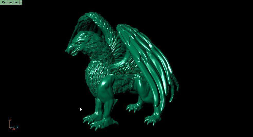 Assyrian eagle and lion combined statue 3D print model_5