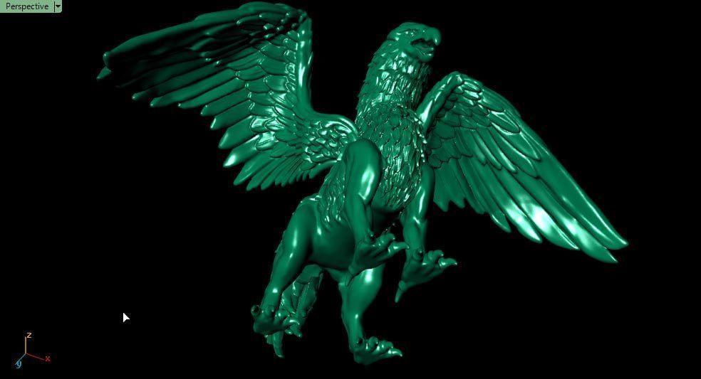 Assyrian eagle and lion combined statue 3D print model_6