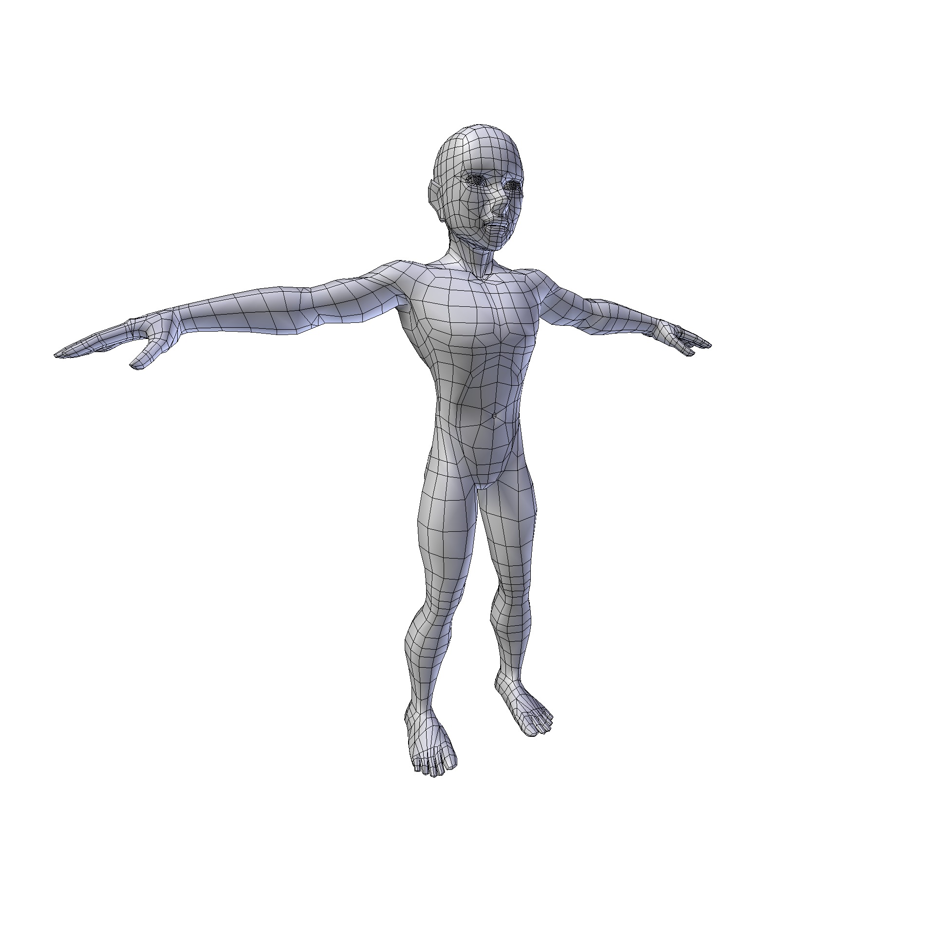 Anime Boy 1 49m basemesh Low-poly 3D model_11