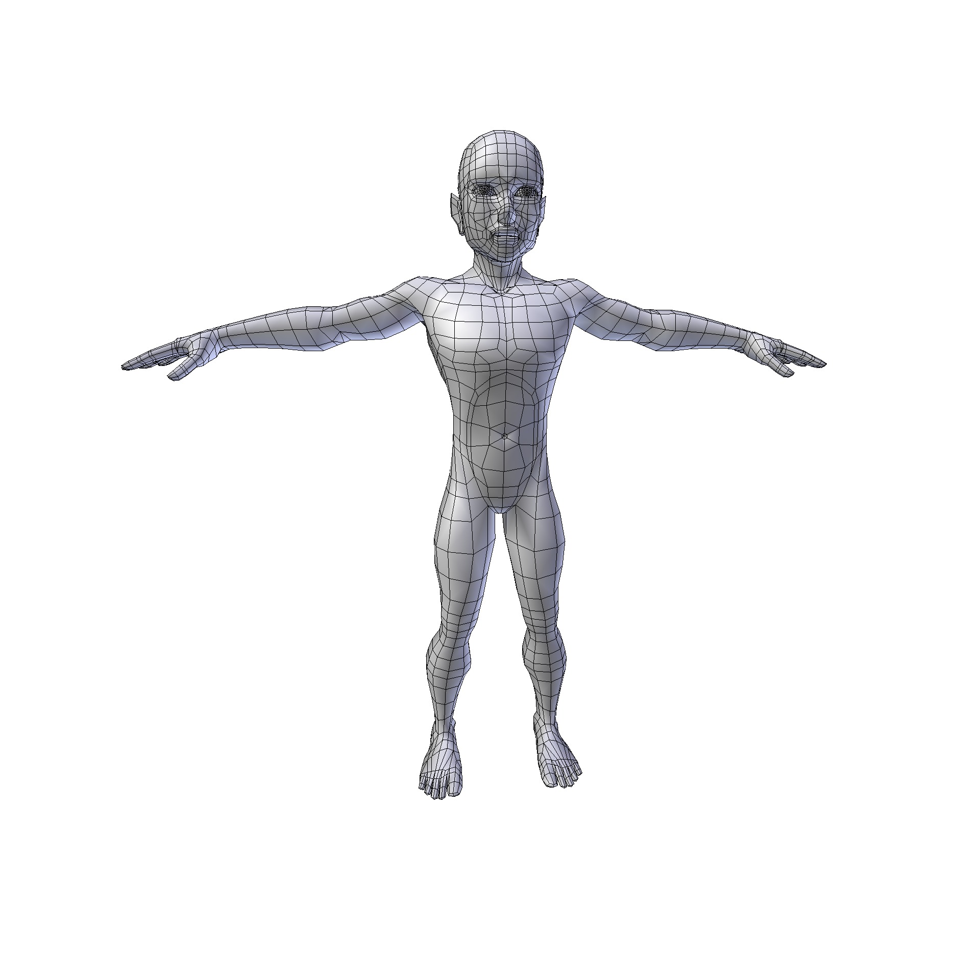 Anime Boy 1 49m basemesh Low-poly 3D model_18