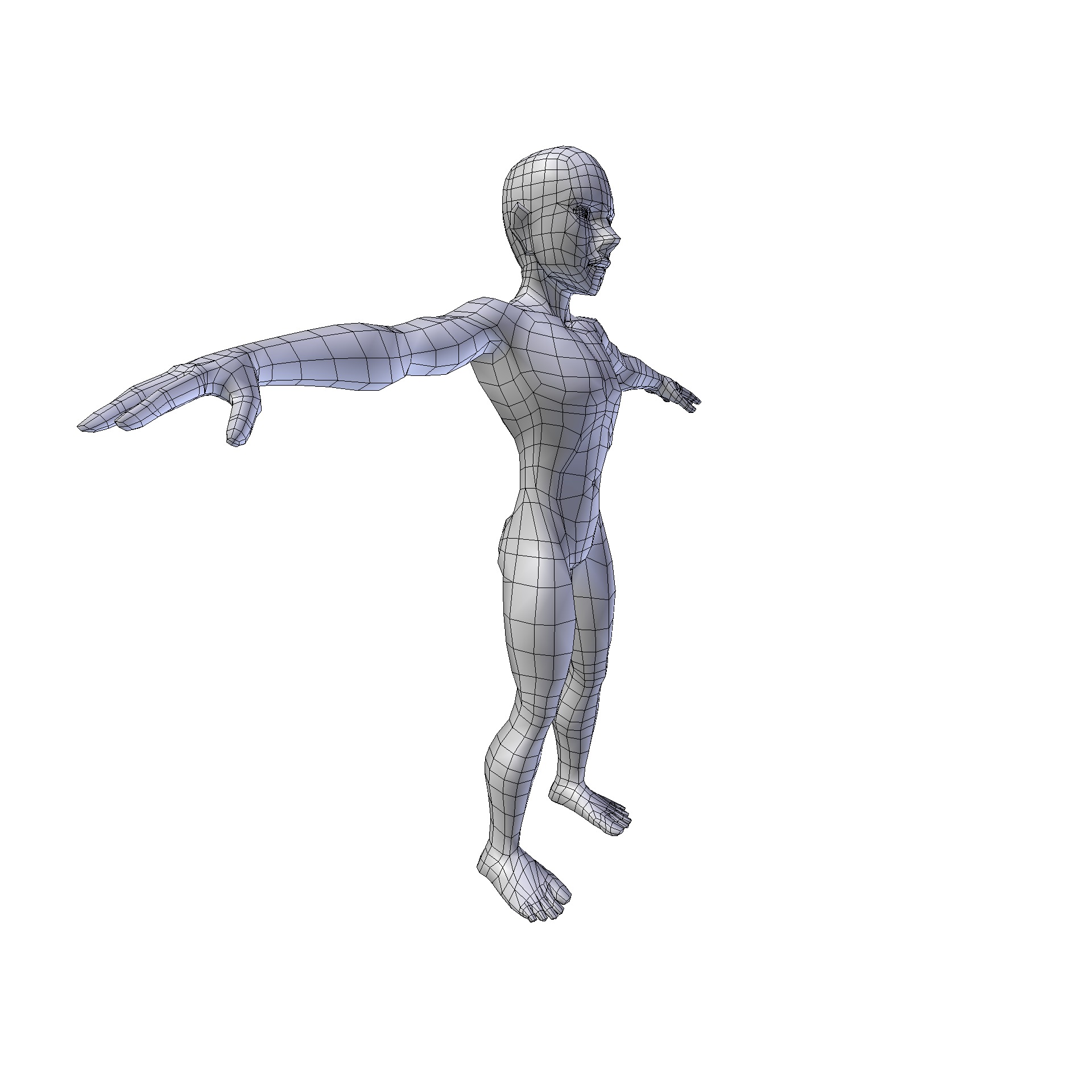 Anime Boy 1 49m basemesh Low-poly 3D model_12