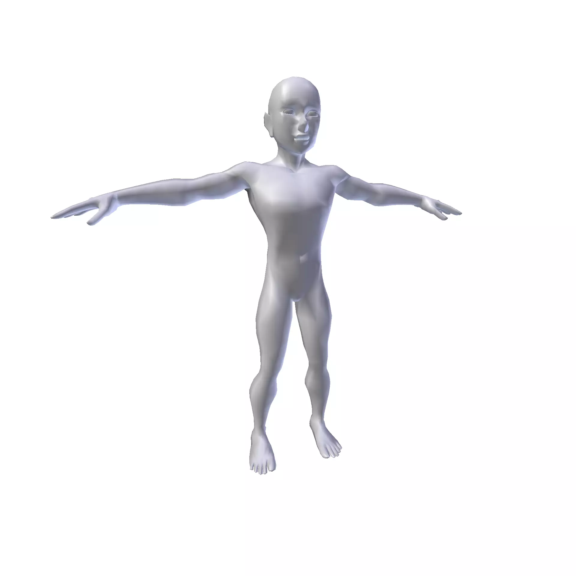 Anime Boy 1 49m basemesh Low-poly 3D model_0