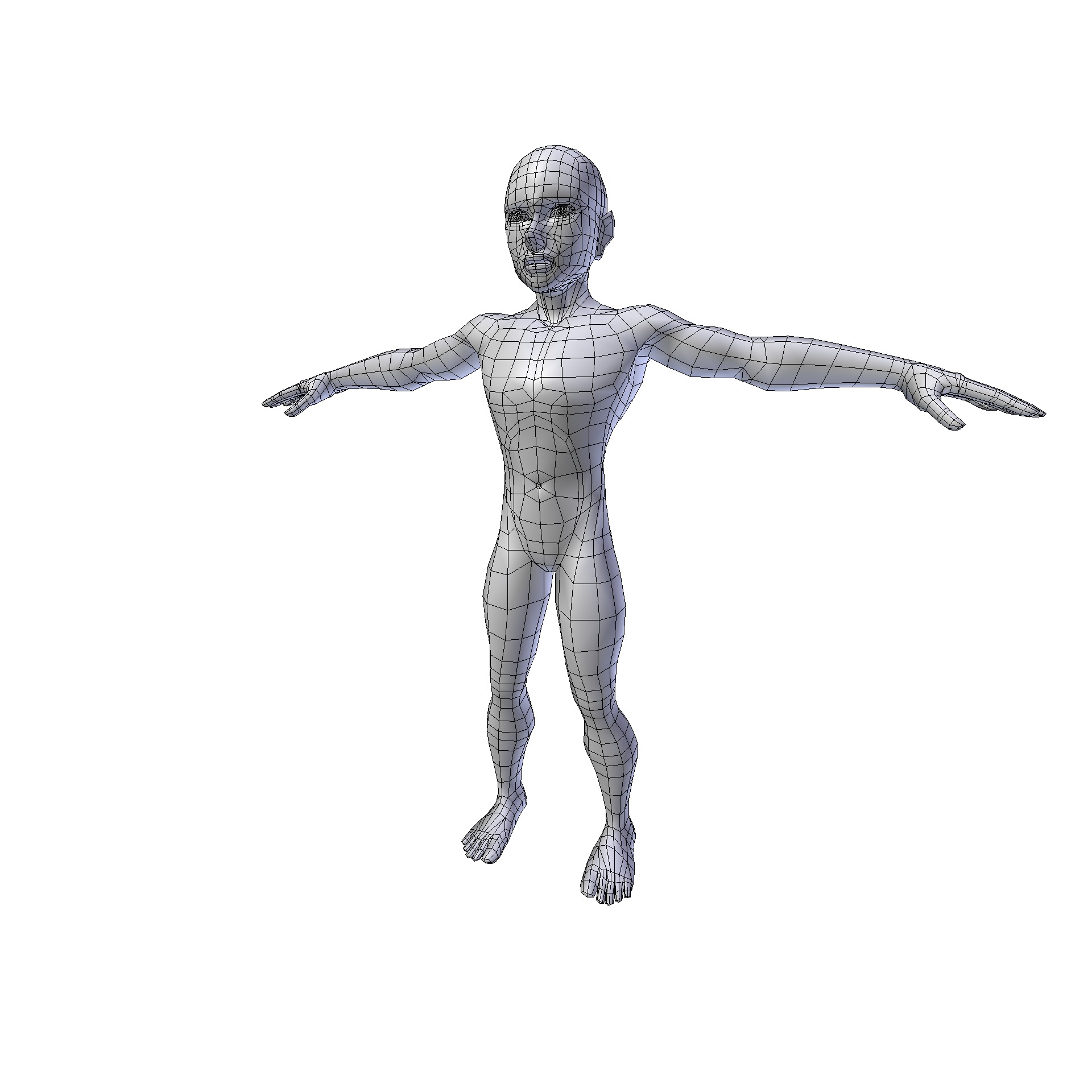 Anime Boy 1 49m basemesh Low-poly 3D model_17