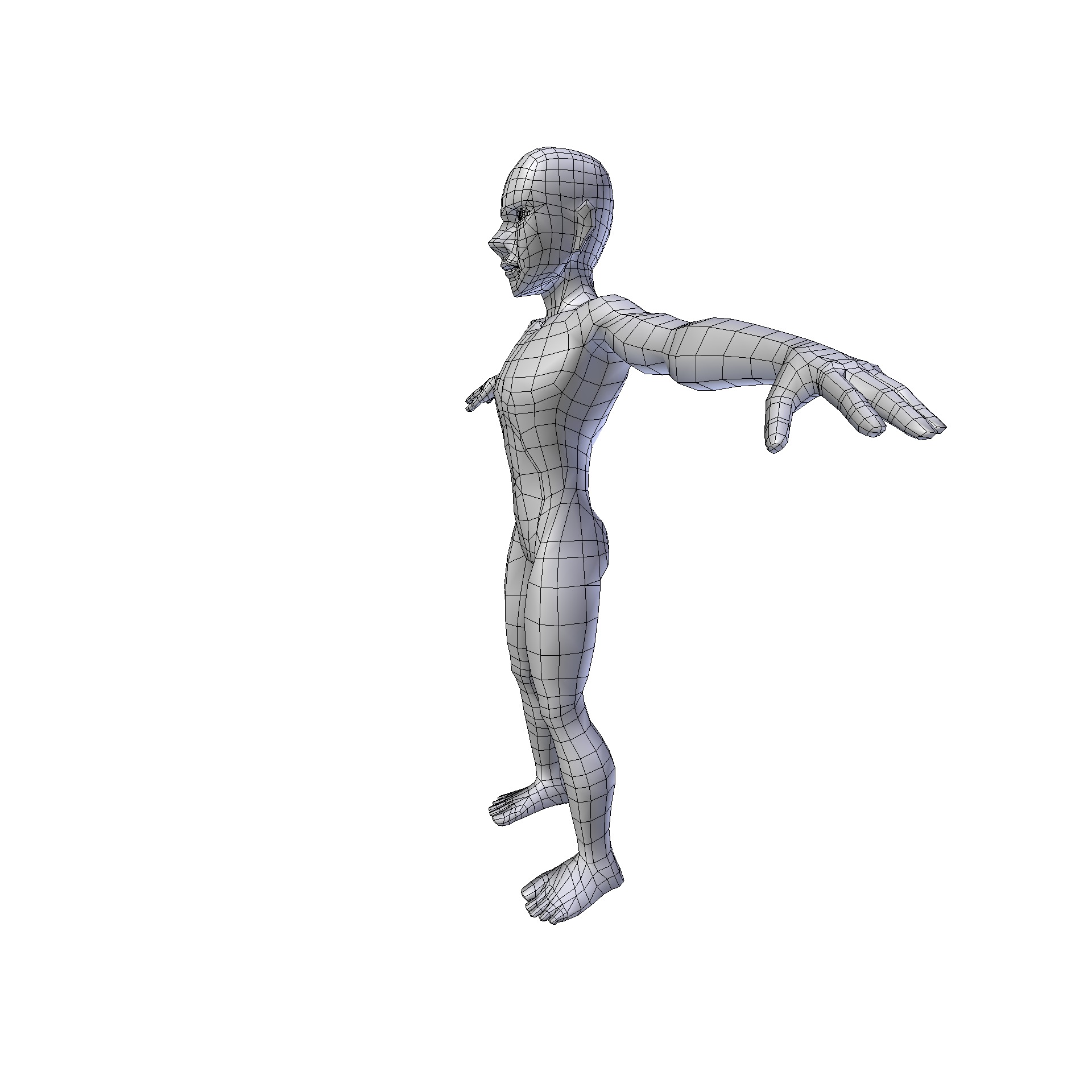 Anime Boy 1 49m basemesh Low-poly 3D model_16