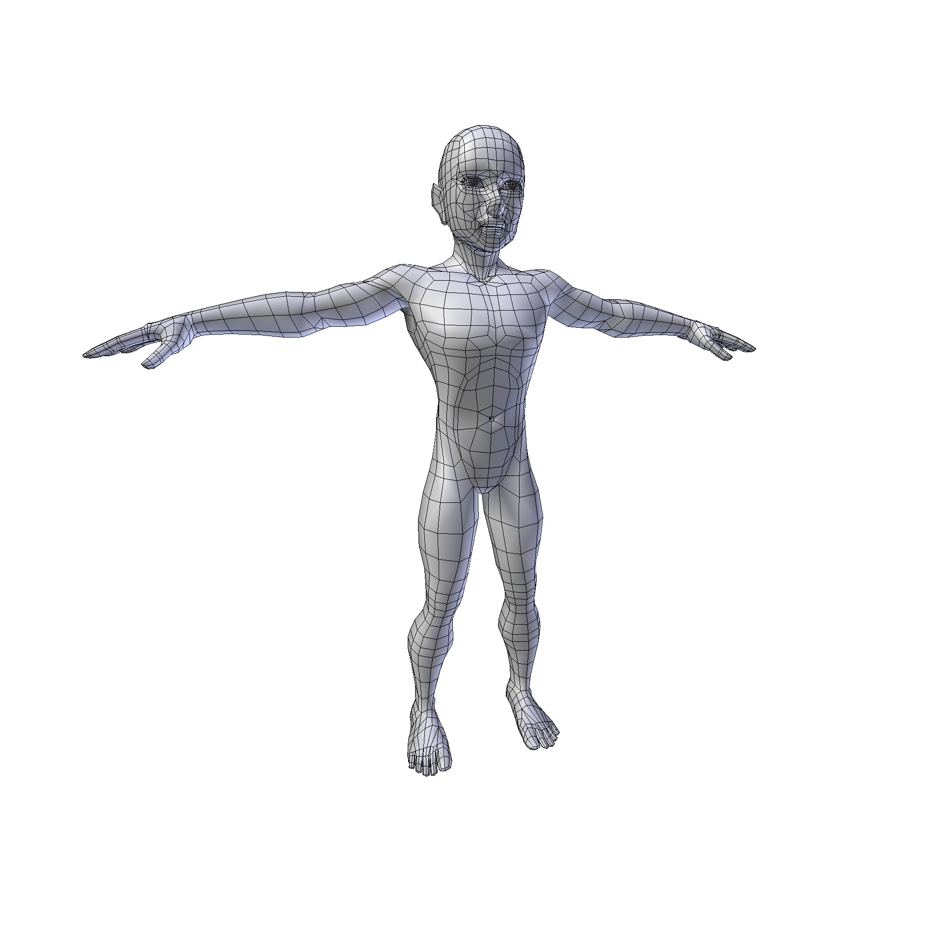 Anime Boy 1 49m basemesh Low-poly 3D model_10