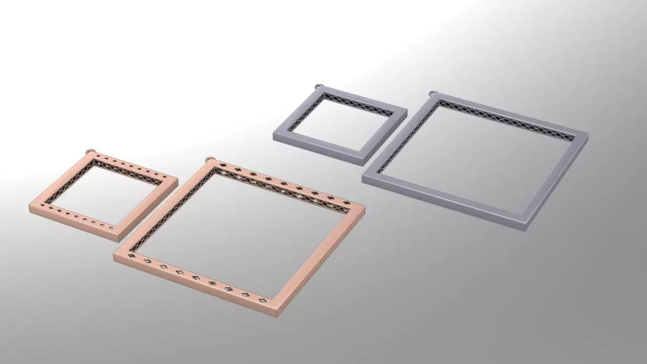 square frame pendants 3D print model_0