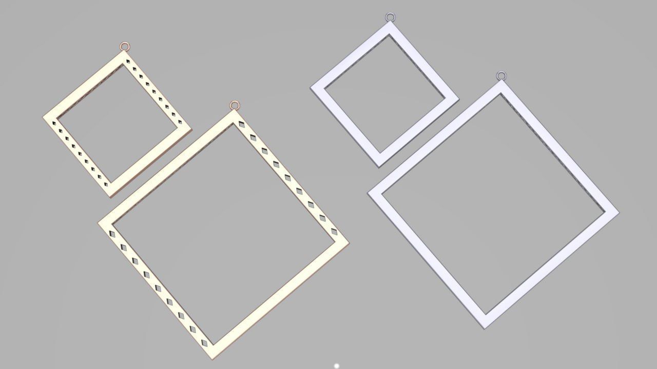 square frame pendants 3D print model_1