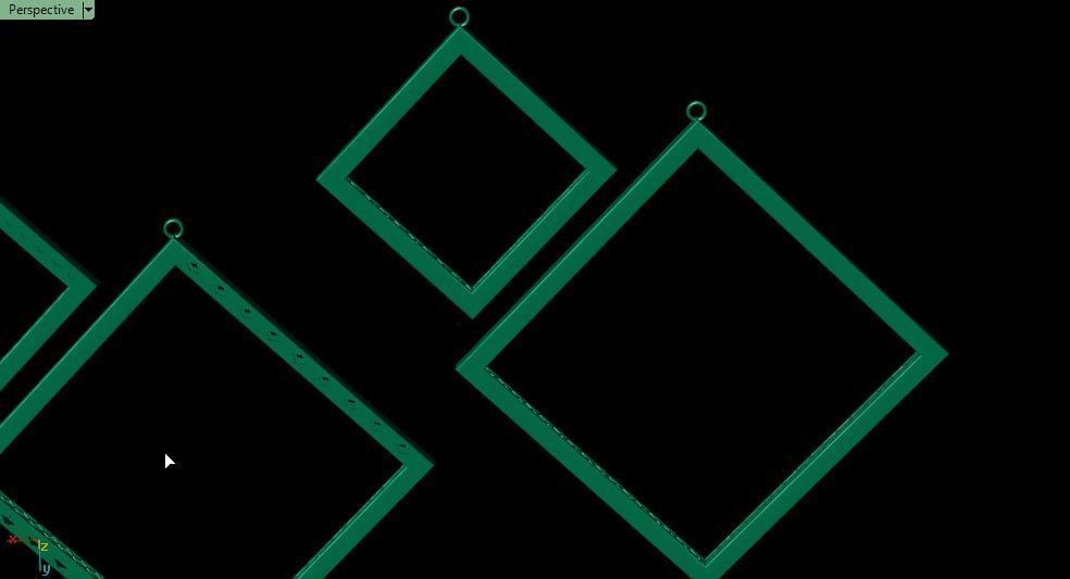 square frame pendants 3D print model_4