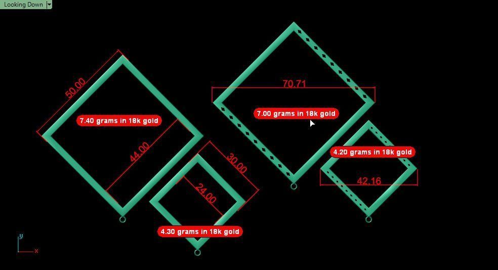 square frame pendants 3D print model_5