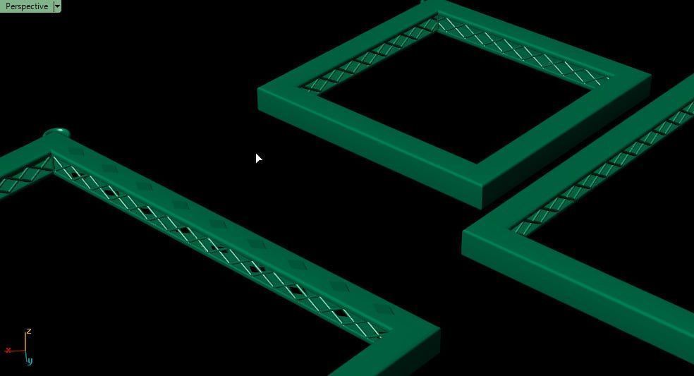 square frame pendants 3D print model_3